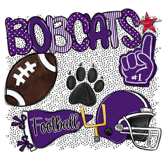 Bobcats Football Spirit-Purple