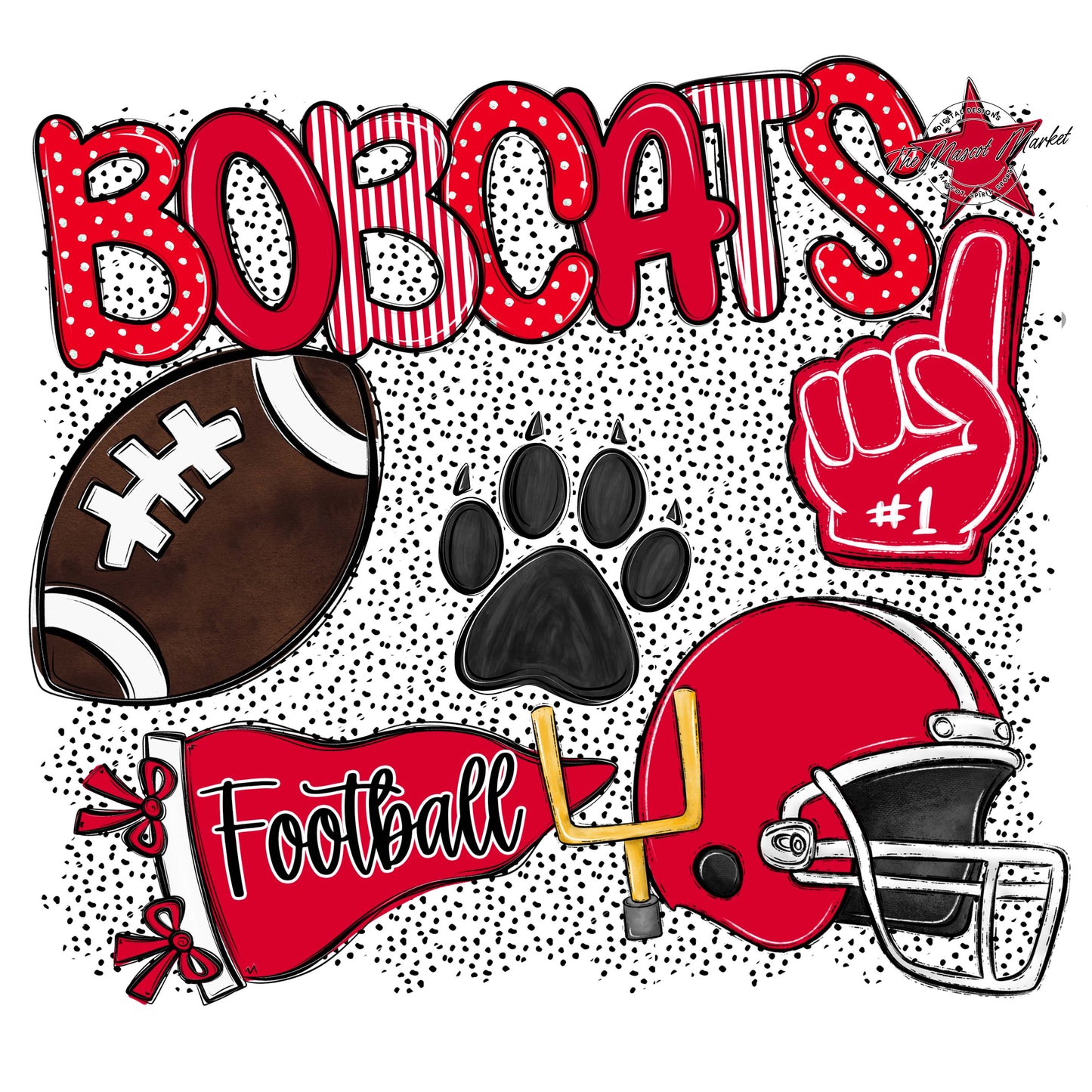 Bobcats Football Spirit-Red
