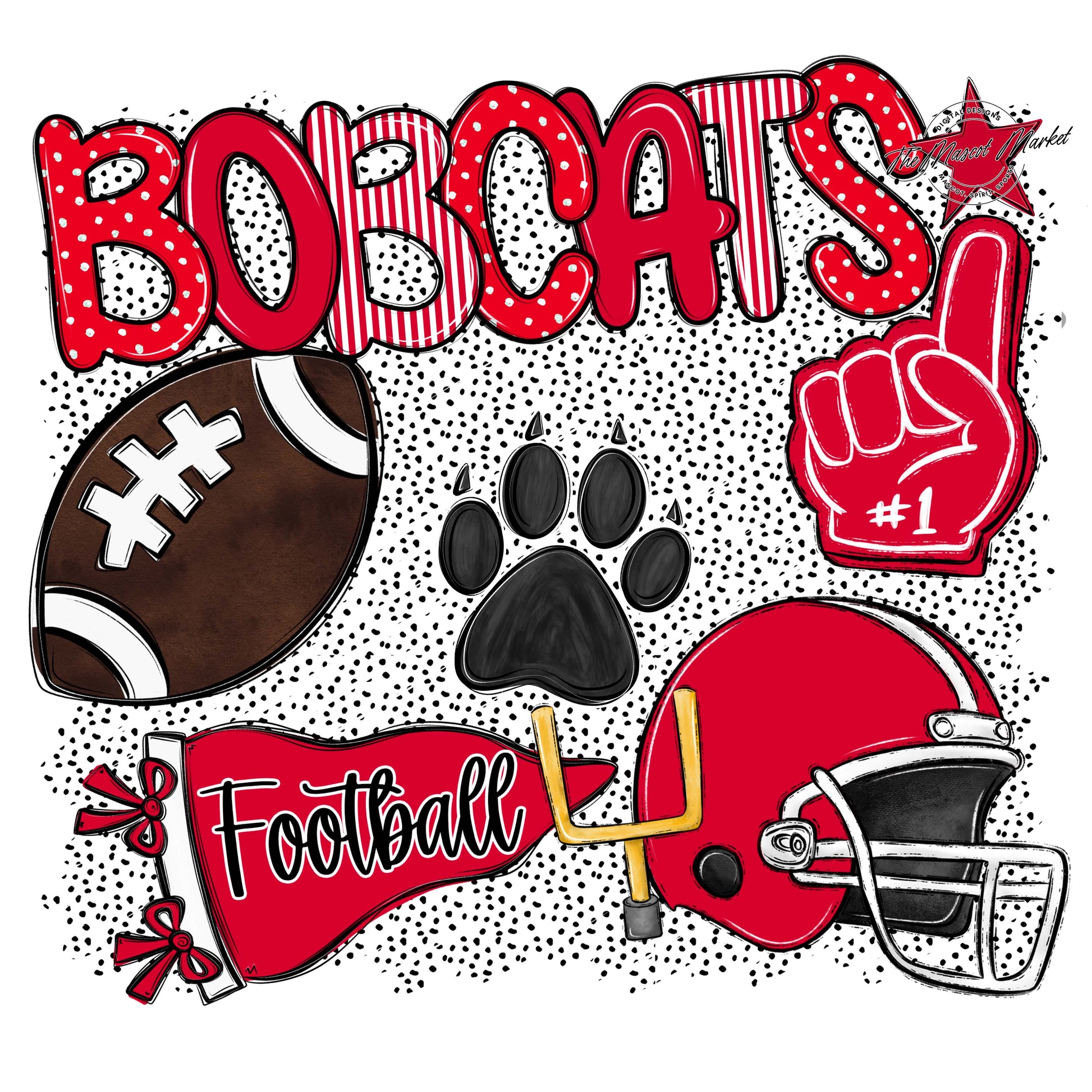 Bobcats Football Spirit-Red