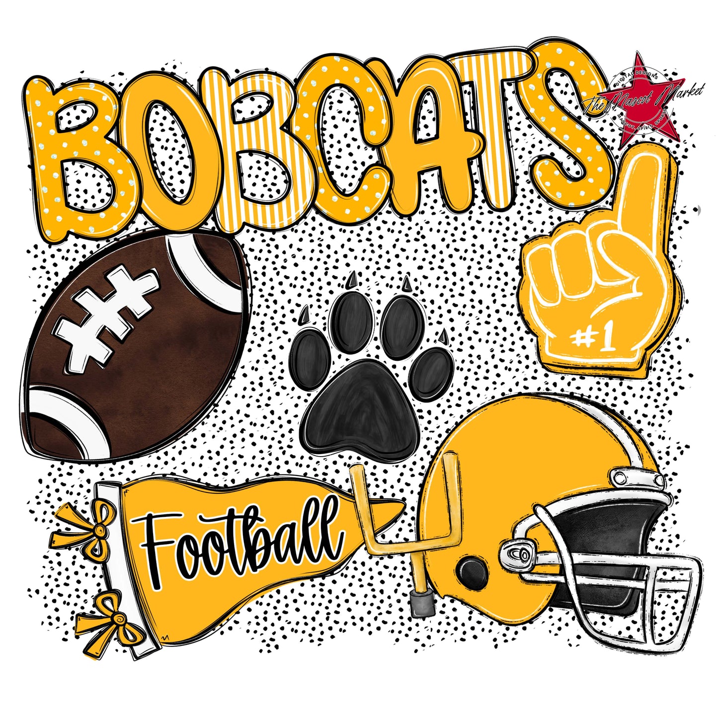 Bobcats Football Spirit-Yellow