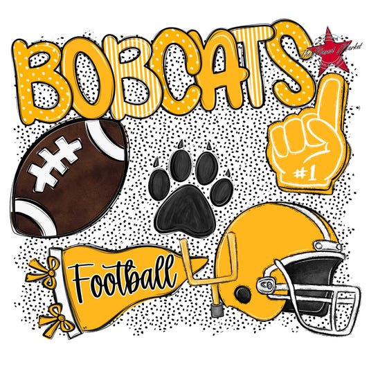 Bobcats Football Spirit-Yellow