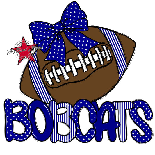 Bobcats Football Spirit Design-Blue