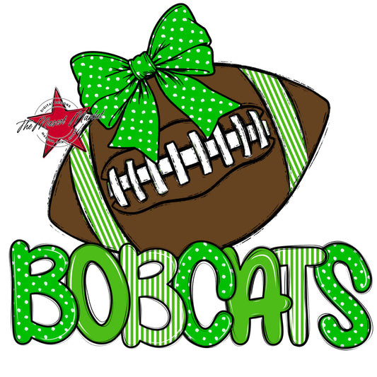 Bobcats Football Spirit Design-Bright Green