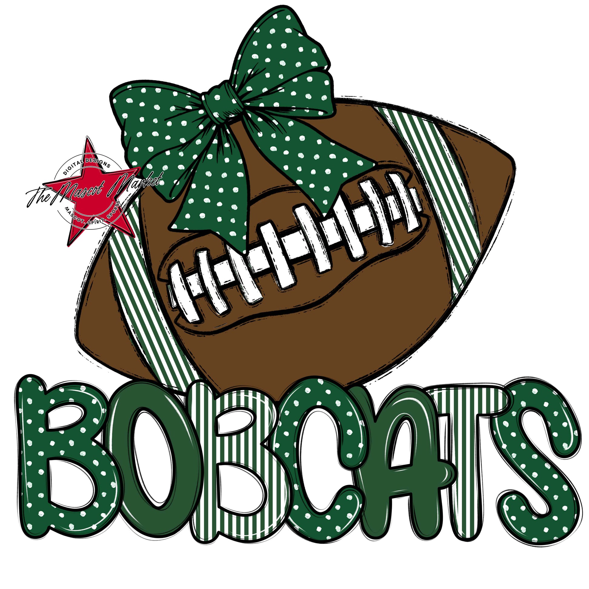 Bobcats Football Spirit Design-Green