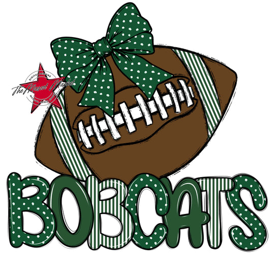 Bobcats Football Spirit Design-Green