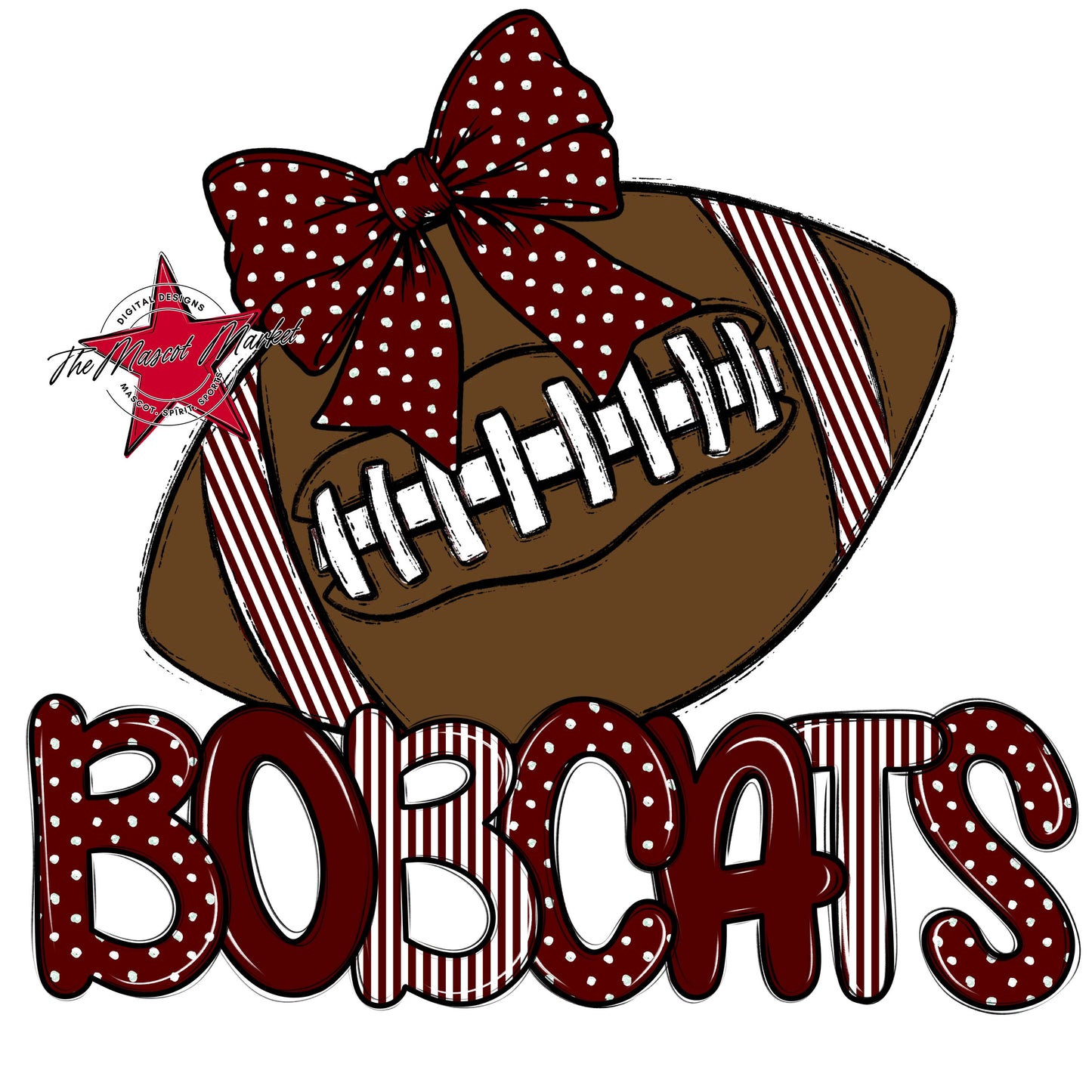 Bobcats Football Spirit Design-Maroon