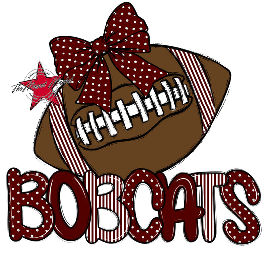 Bobcats Football Spirit Design-Maroon