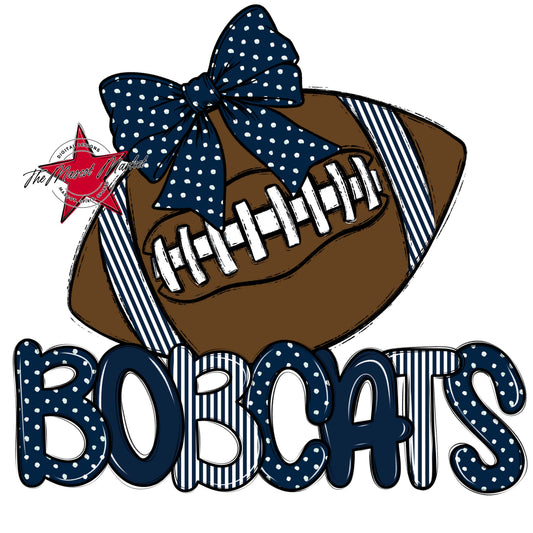 Bobcats Football Spirit Design-Navy