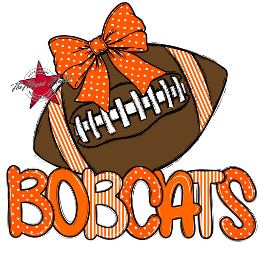 Bobcats Football Spirit Design-Orange