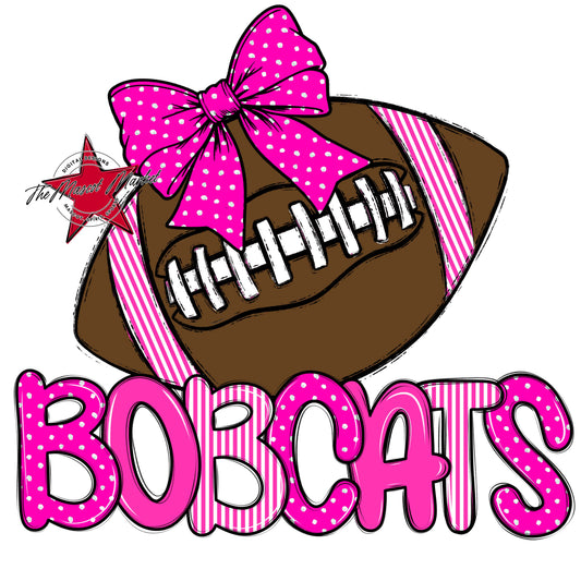 Bobcats Football Spirit Design-Pink