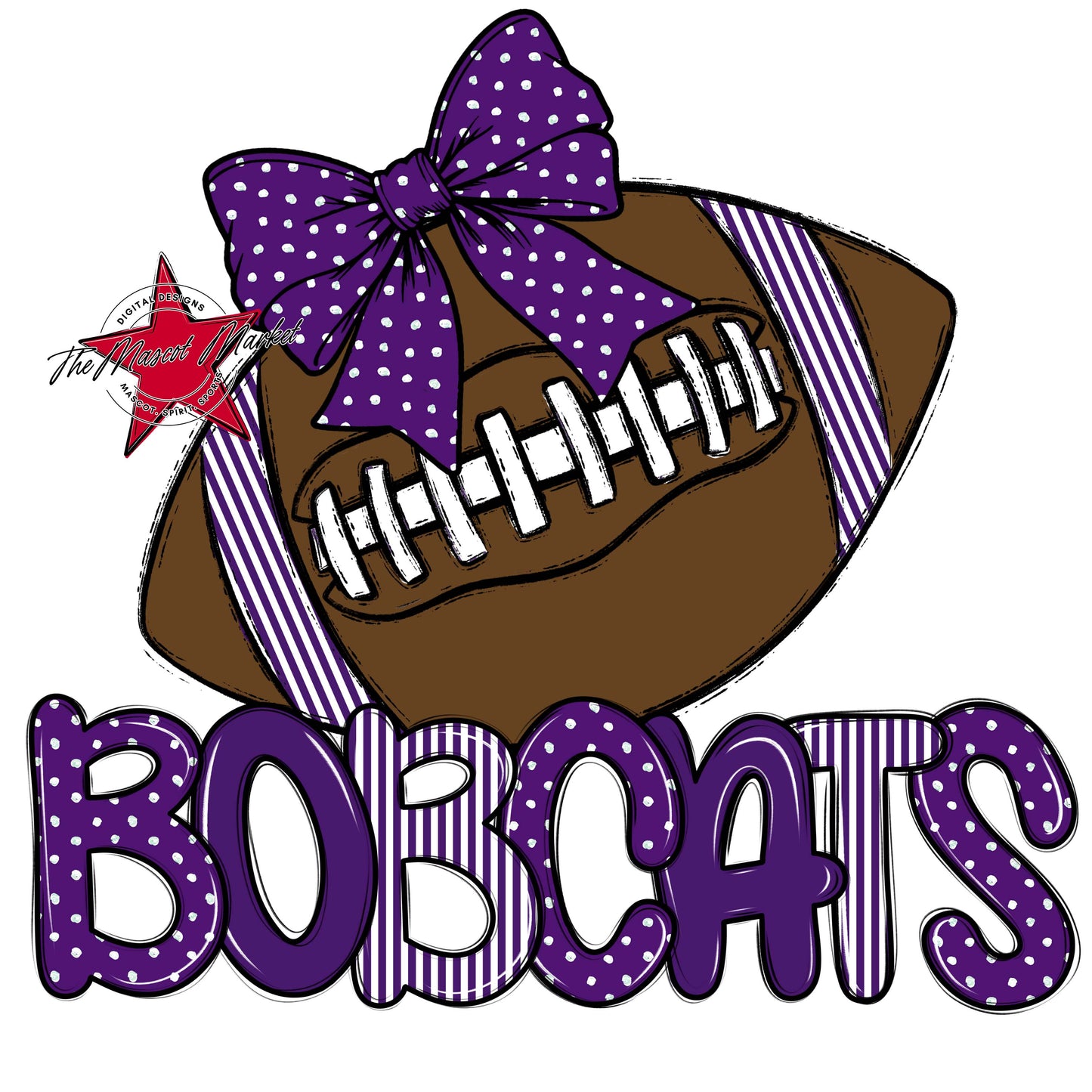 Bobcats Football Spirit Design-Purple