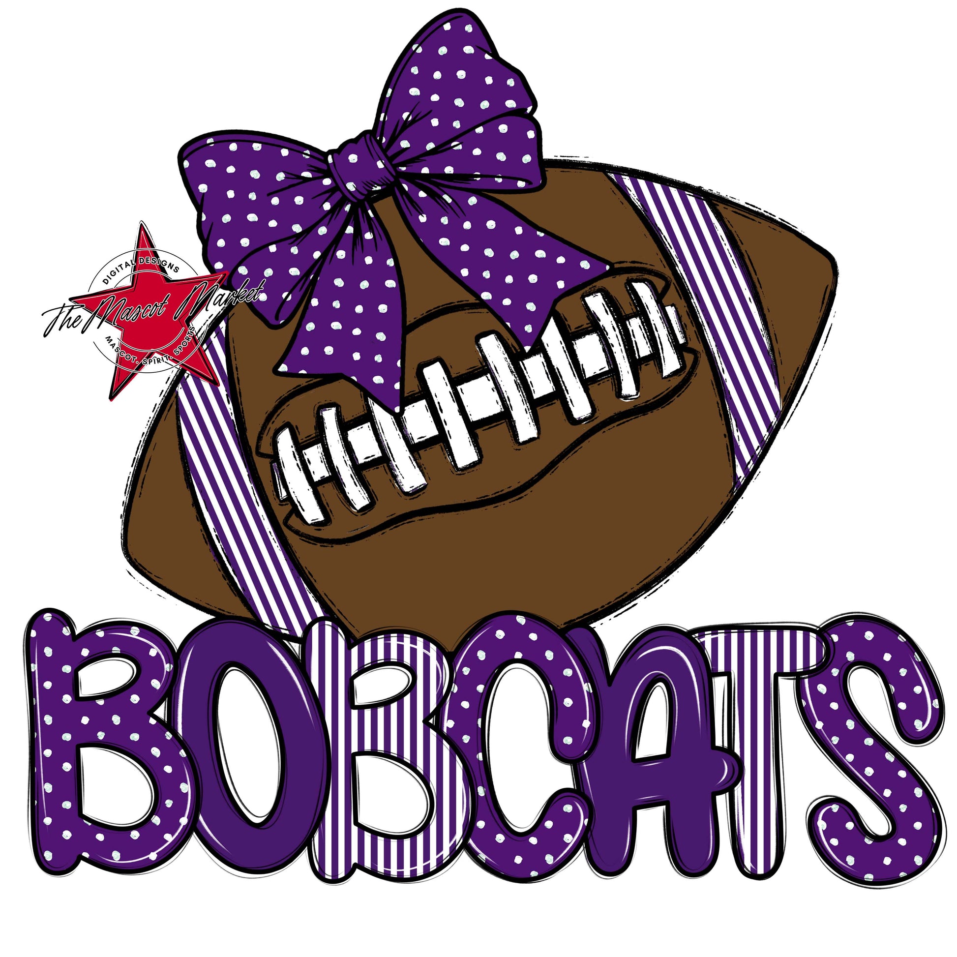 Bobcats Football Spirit Design-Purple