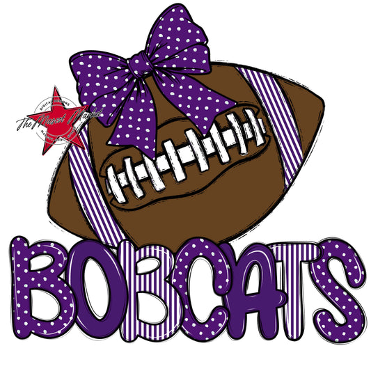 Bobcats Football Spirit Design-Purple