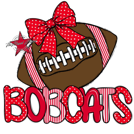 Bobcats Football Spirit Design-Red