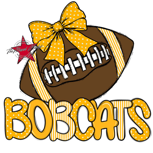 Bobcats Football Spirit Design-Yellow