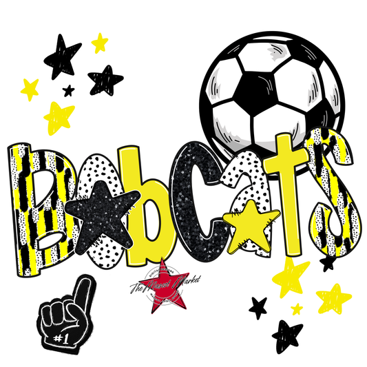 Bobcats Soccer Scrape-Bright Yellow
