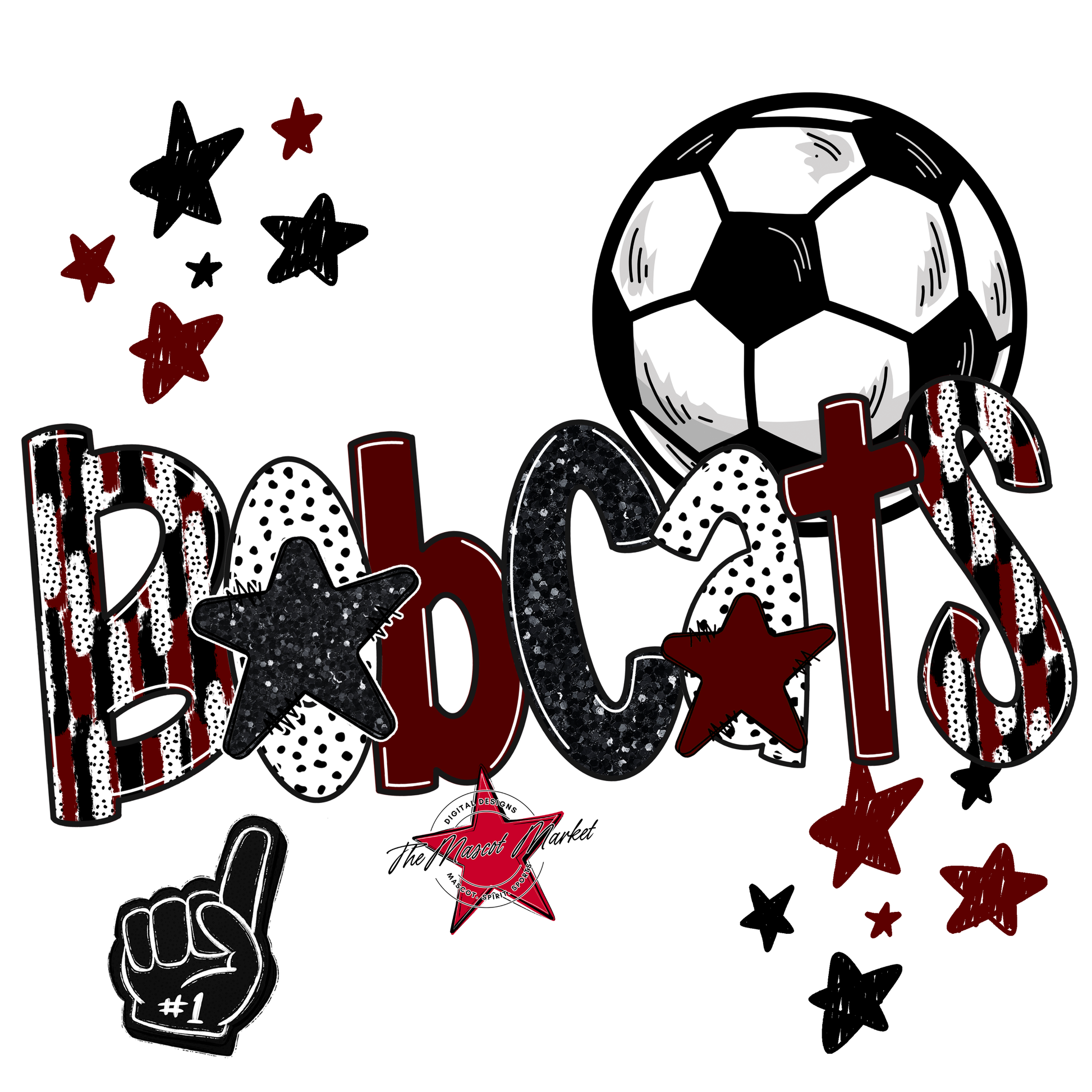 Bobcats Soccer Scrape-Maroon