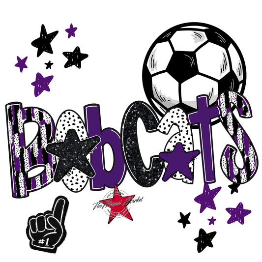 Bobcats Soccer Scrape-Purple