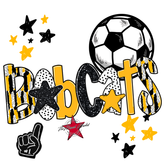 Bobcats Soccer Scrape-Yellow