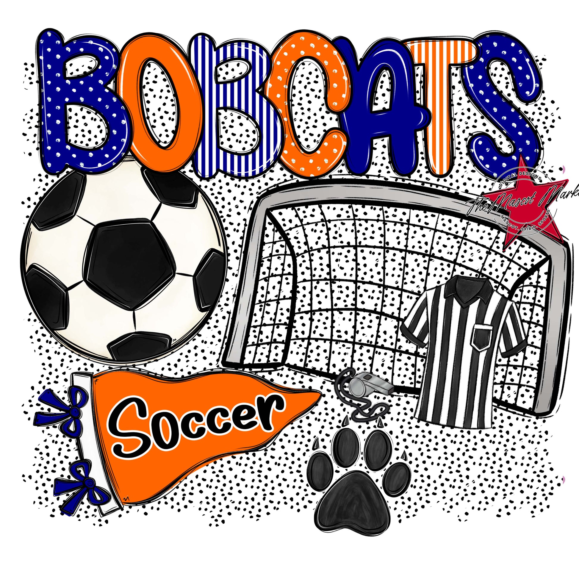Bobcats Soccer Spirit-Blue & Orange