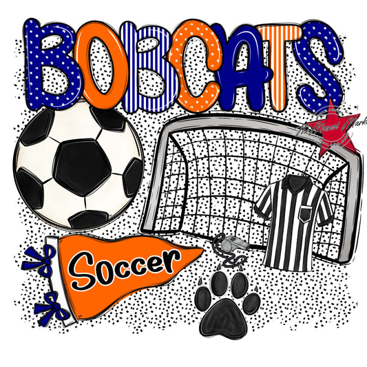 Bobcats Soccer Spirit-Blue & Orange