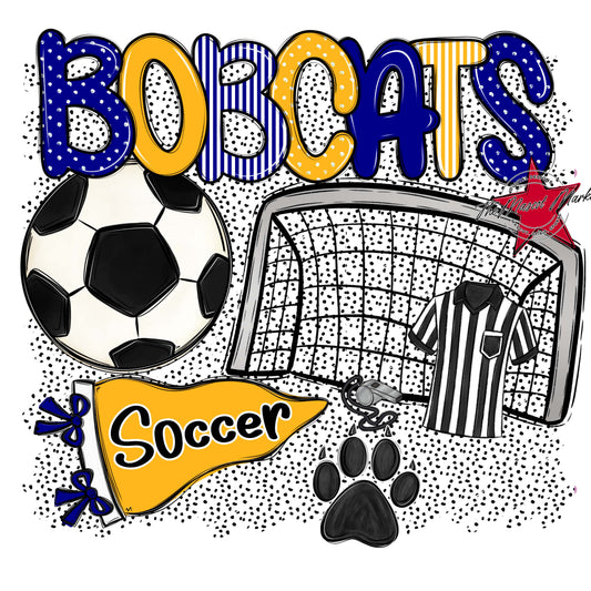 Bobcats Soccer Spirit-Blue & Yellow
