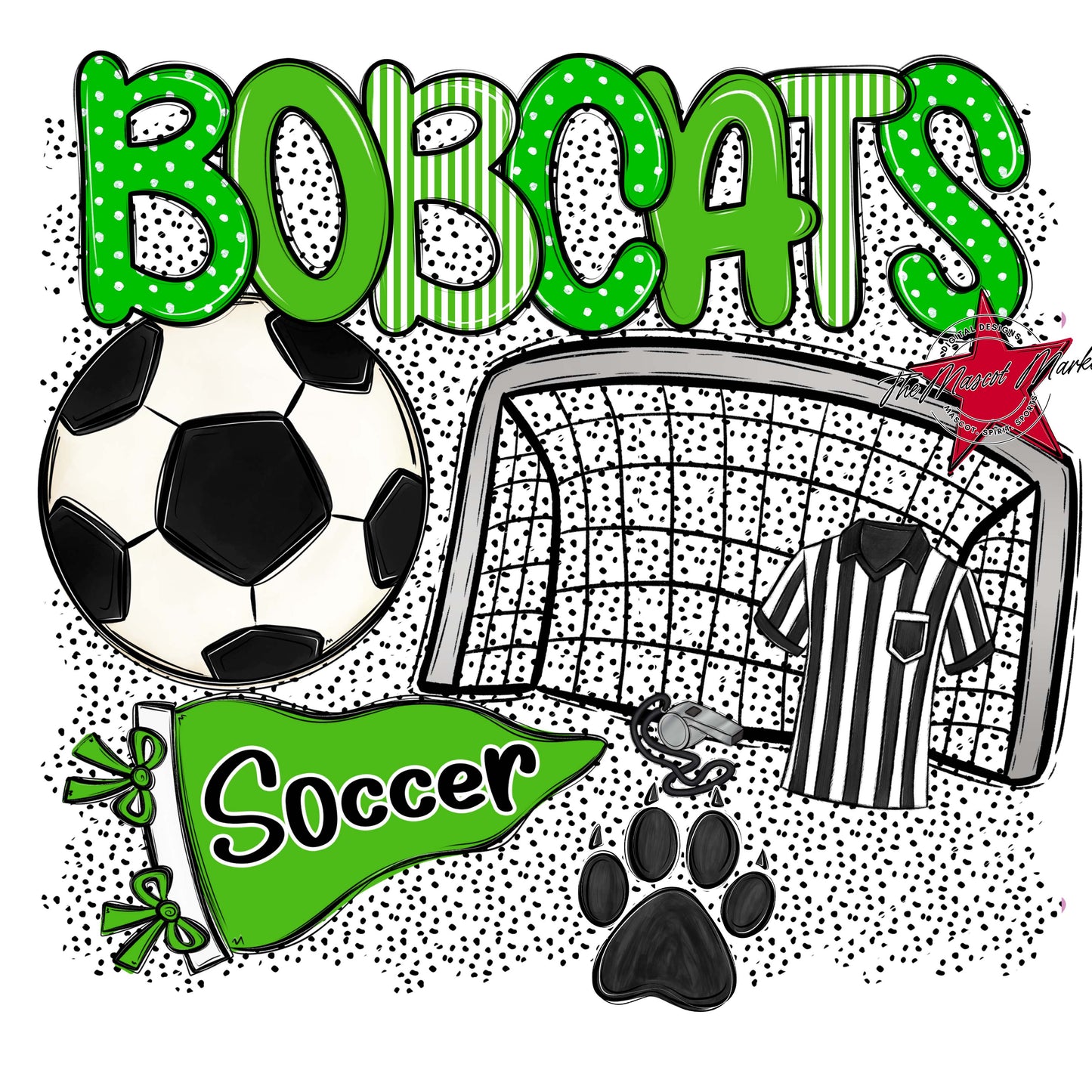 Bobcats Soccer Spirit-Bright Green