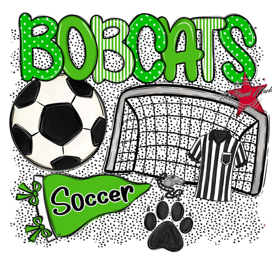 Bobcats Soccer Spirit-Bright Green