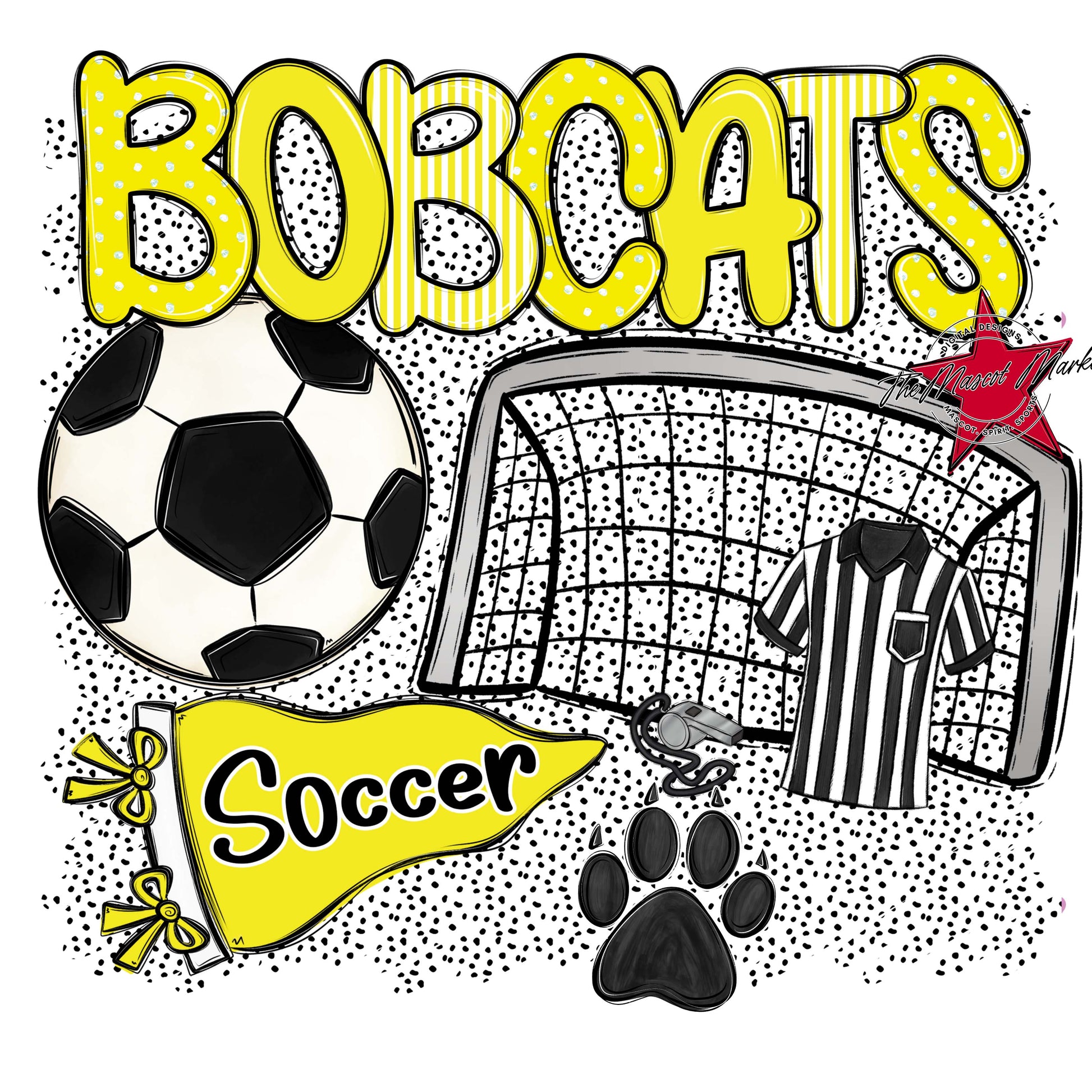 Bobcats Soccer Spirit-Bright Yellow