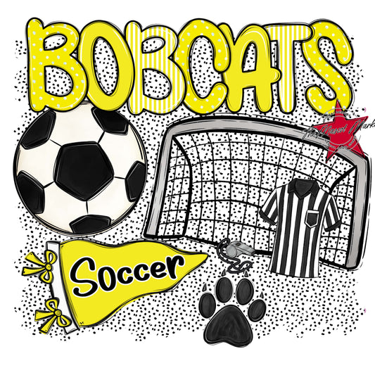 Bobcats Soccer Spirit-Bright Yellow