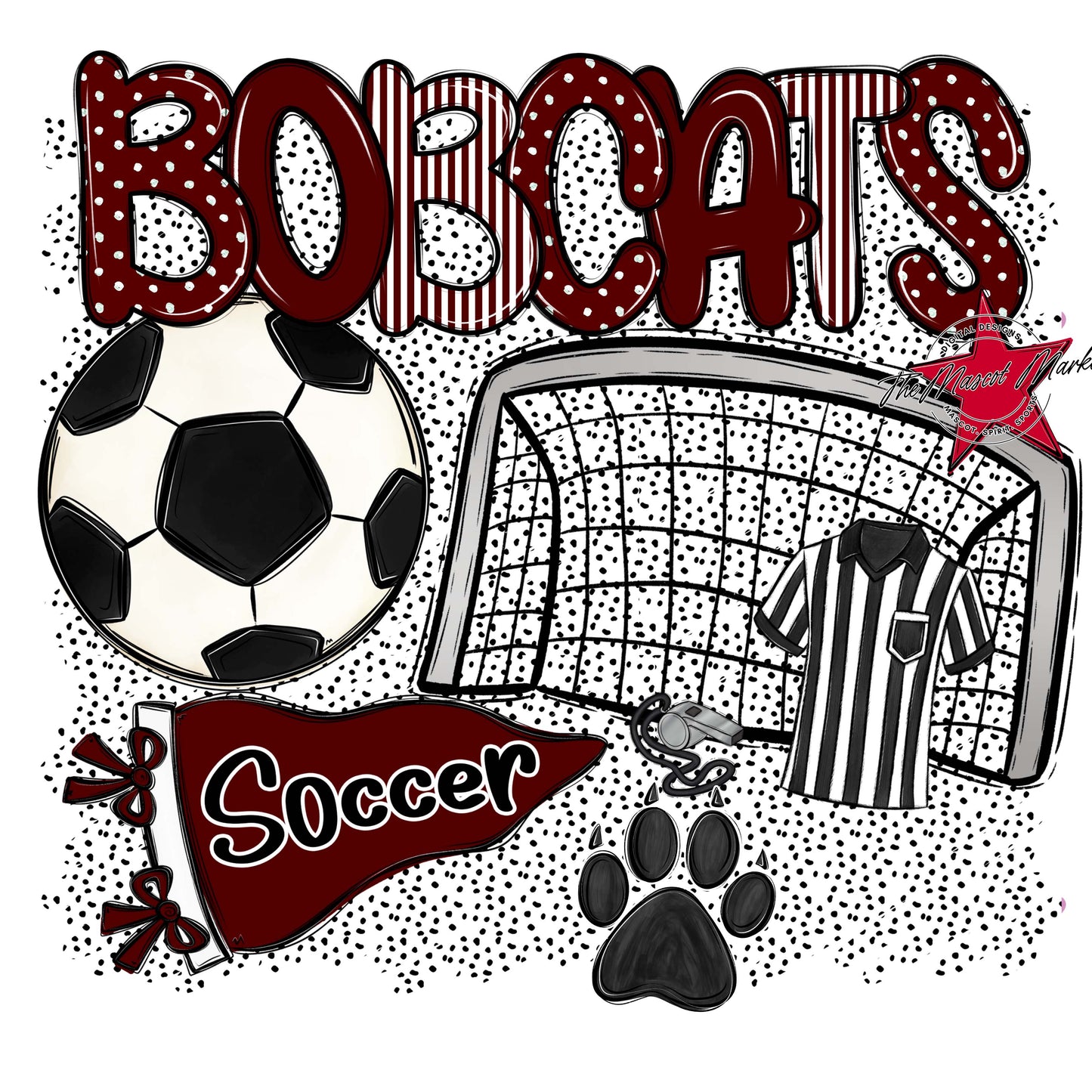 Bobcats Soccer Spirit-Maroon