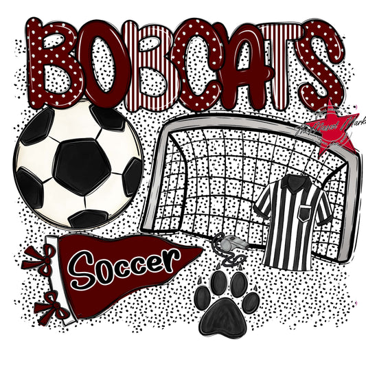 Bobcats Soccer Spirit-Maroon