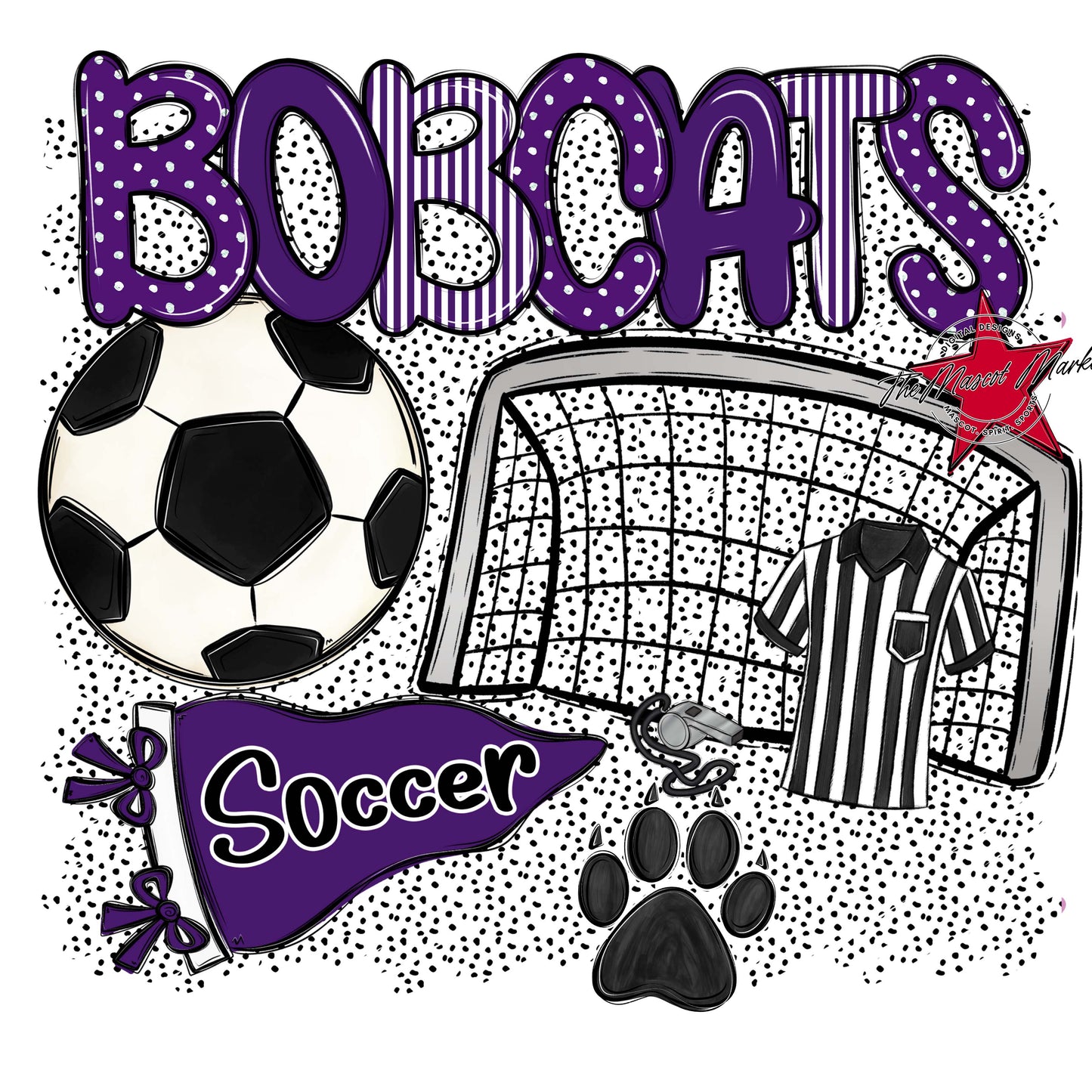 Bobcats Soccer Spirit-Purple