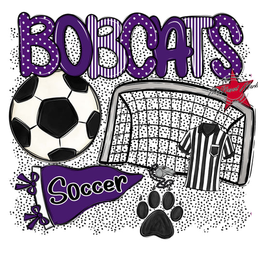 Bobcats Soccer Spirit-Purple