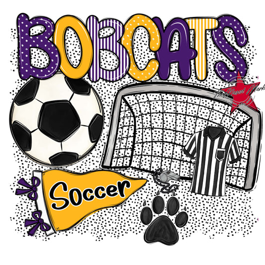 Bobcats Soccer Spirit-Purple & Yellow