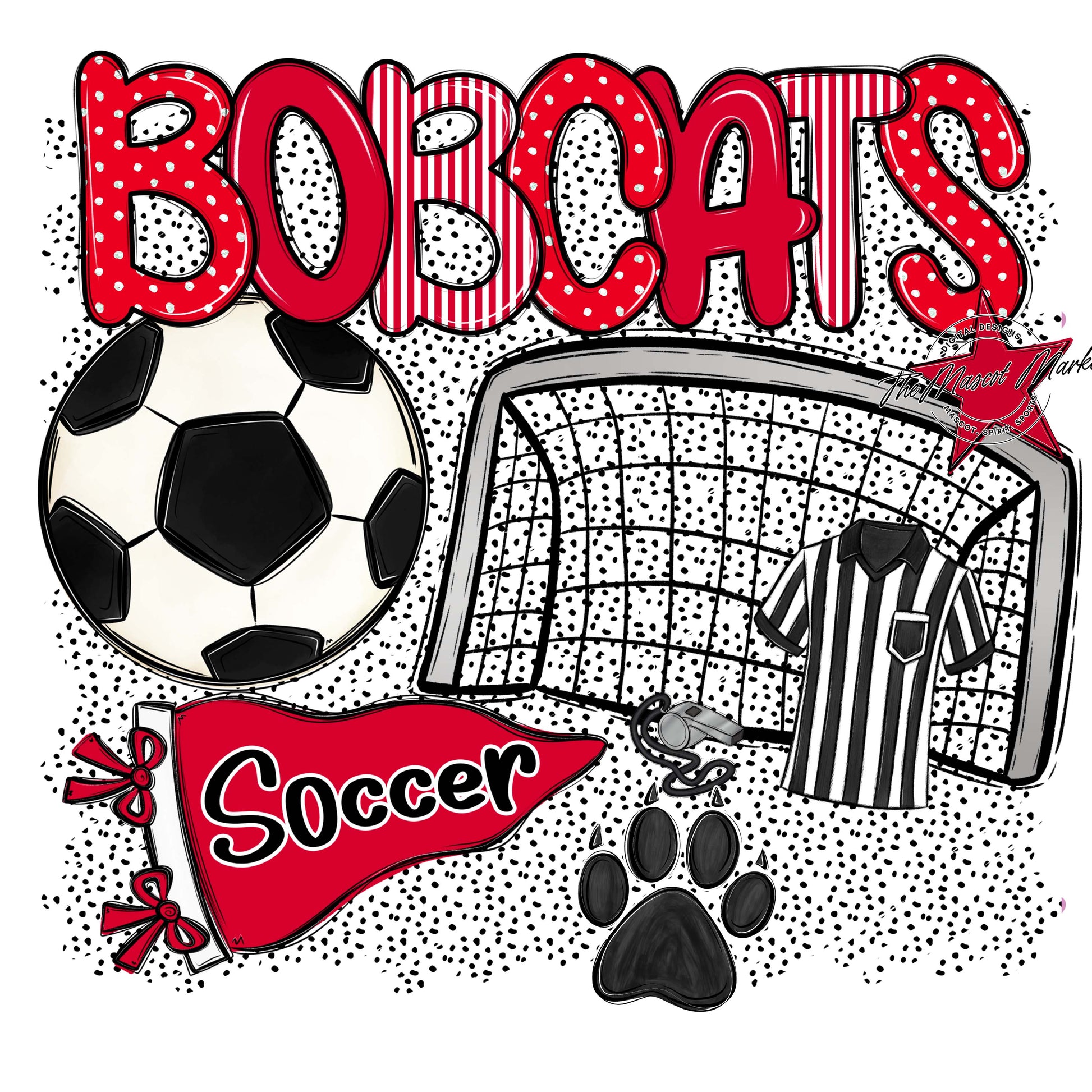 Bobcats Soccer Spirit-Red
