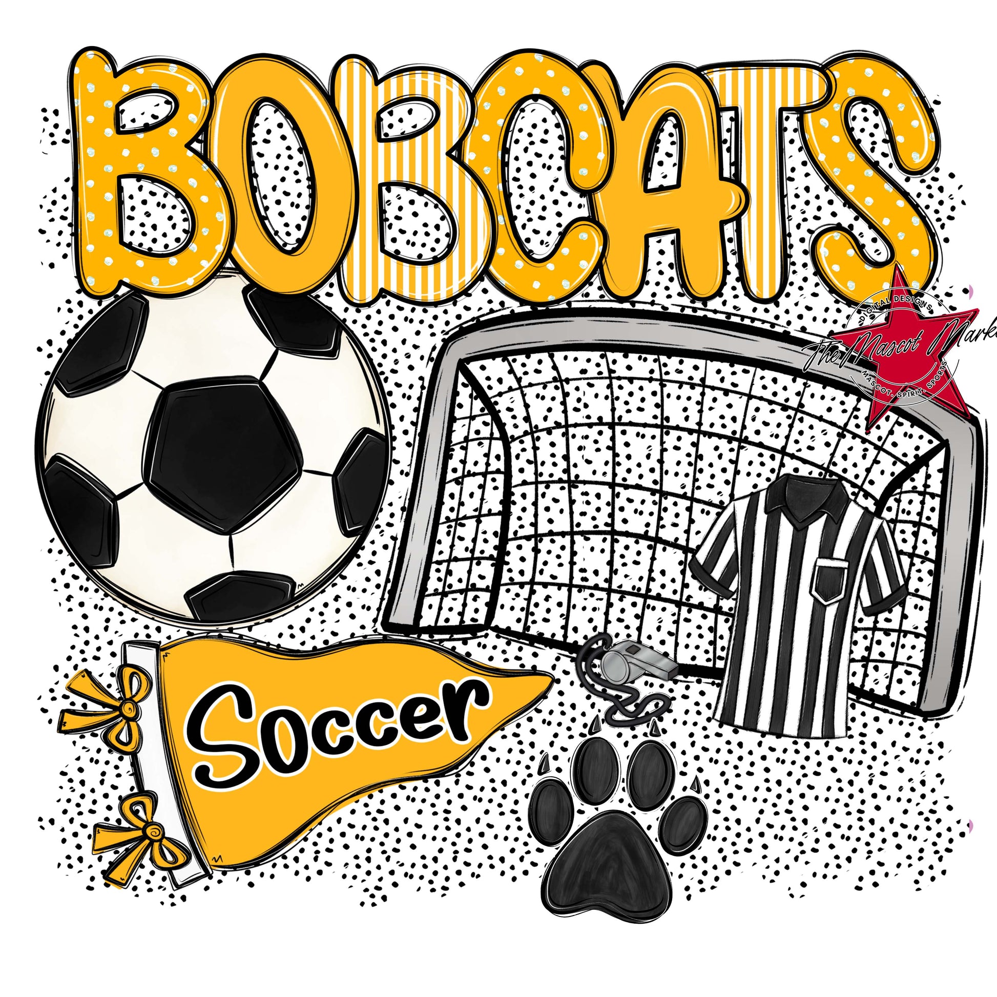 Bobcats Soccer Spirit-Yellow