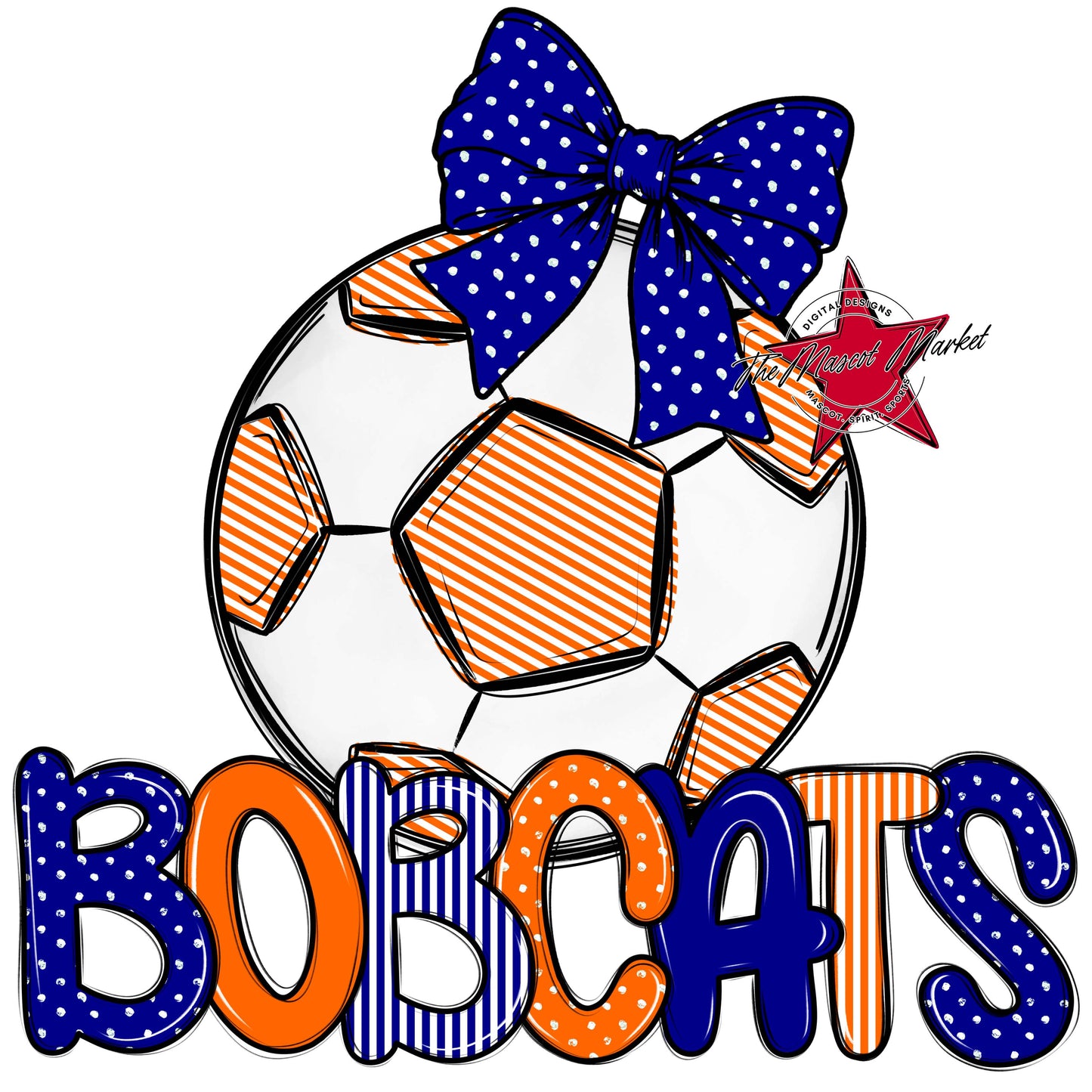 Bobcats Soccer Spirit Design-Blue & Orange