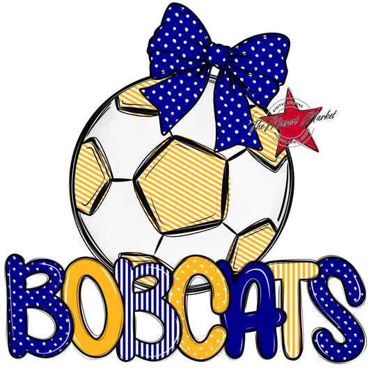 Bobcats Soccer Spirit Design-Blue & Yellow