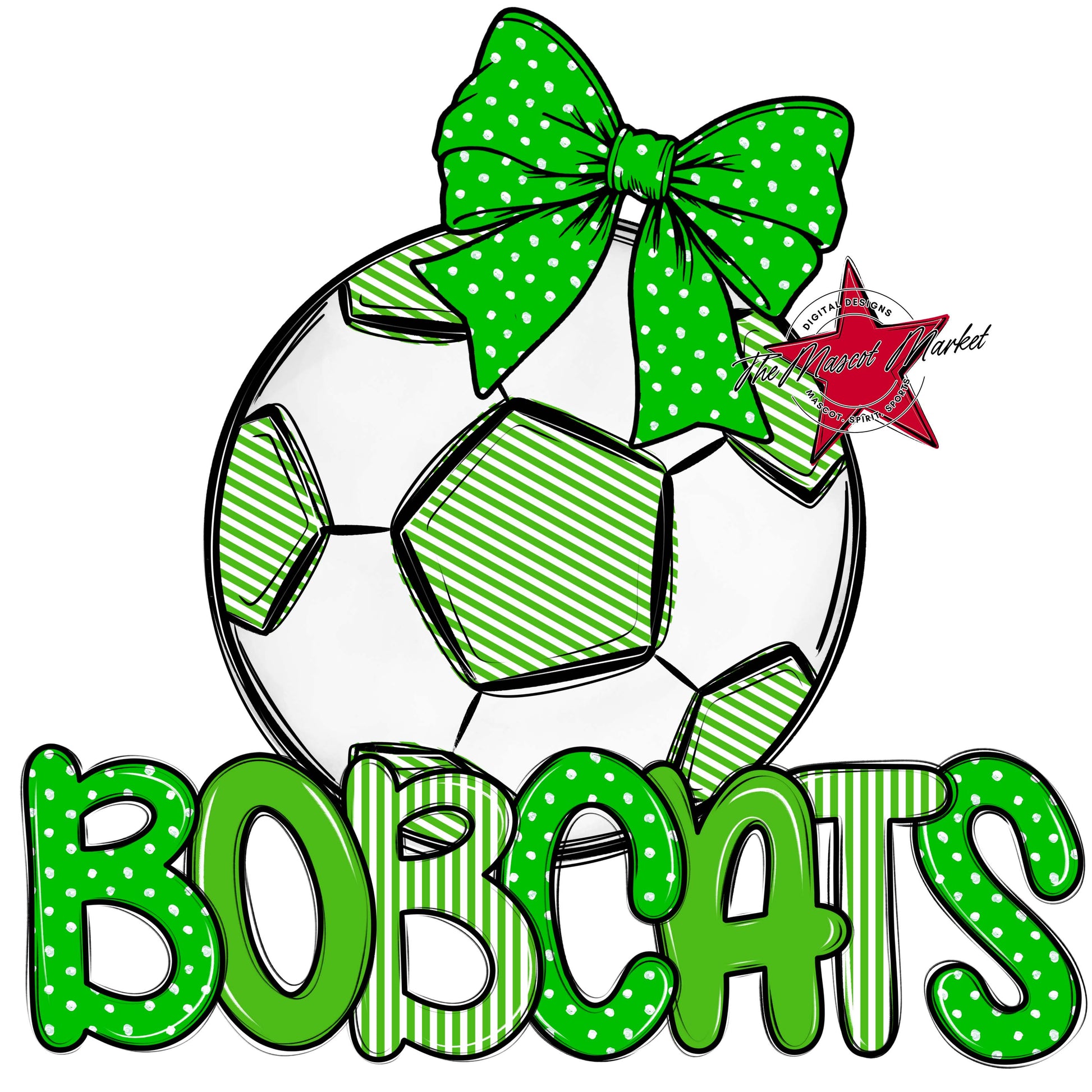 Bobcats Soccer Spirit Design-Bright Green