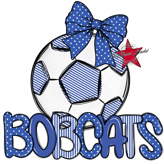 Bobcats Soccer Spirit Design-Off Blue
