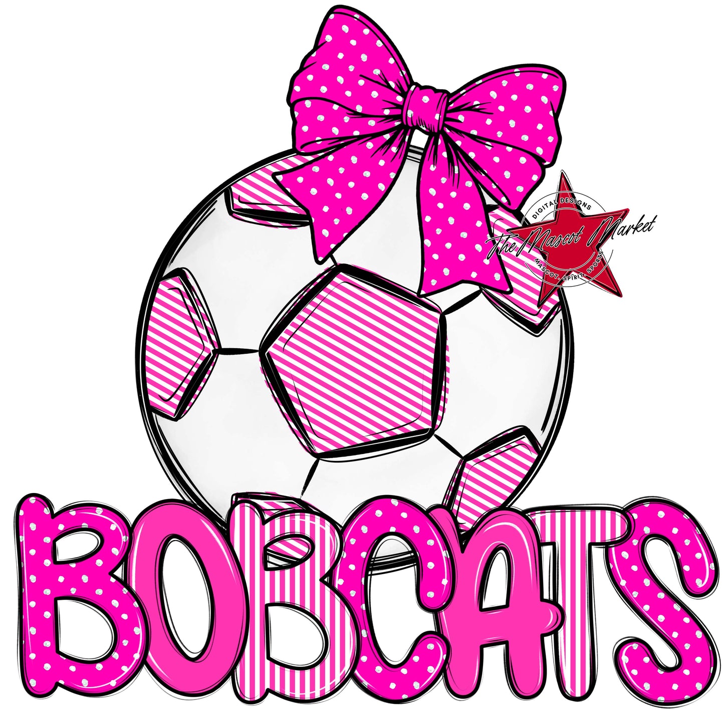 Bobcats Soccer Spirit Design-Pink