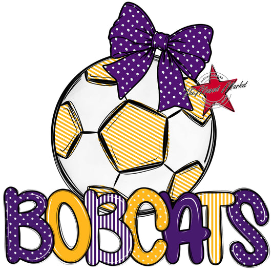 Bobcats Soccer Spirit Design-Purple & Yellow