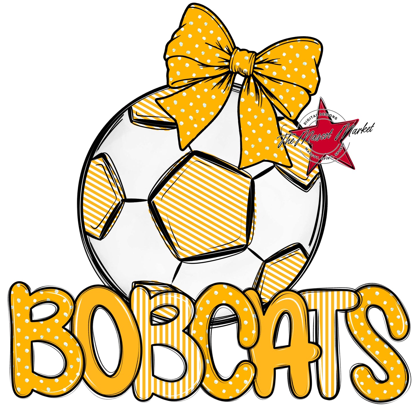 Bobcats Soccer Spirit Design-Yellow