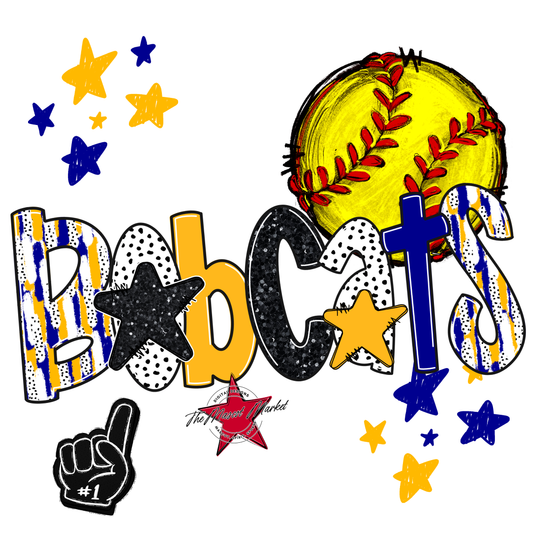 Bobcats Softball Scrape-Blue-Yellow