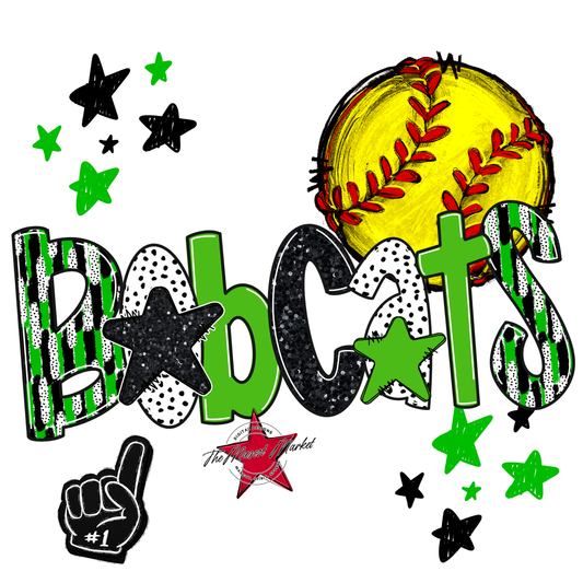Bobcats Softball Scrape-Bright Green