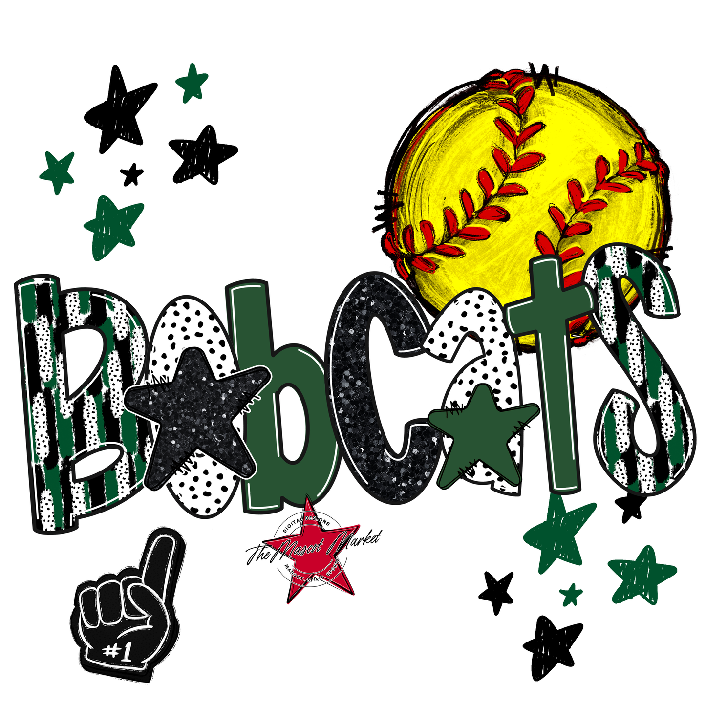 Bobcats Softball Scrape-Green