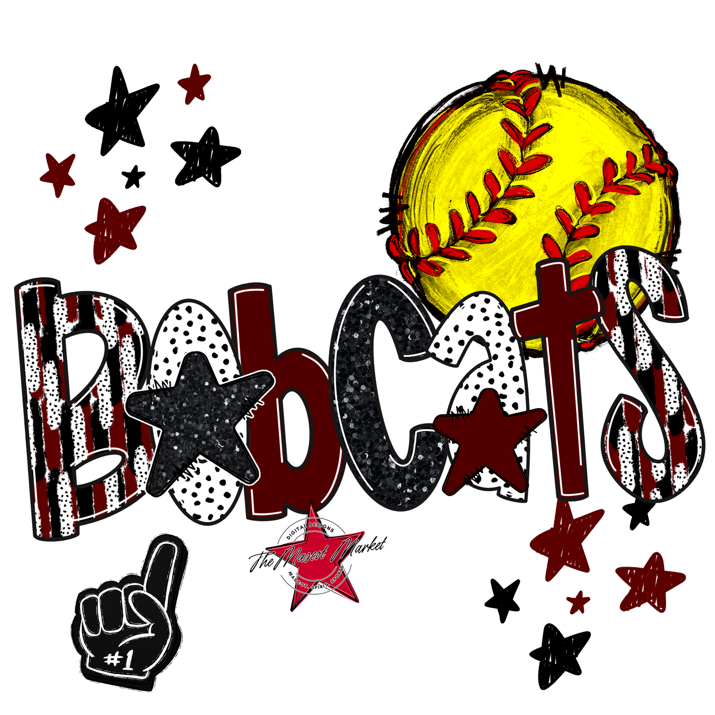 Bobcats Softball Scrape-Maroon