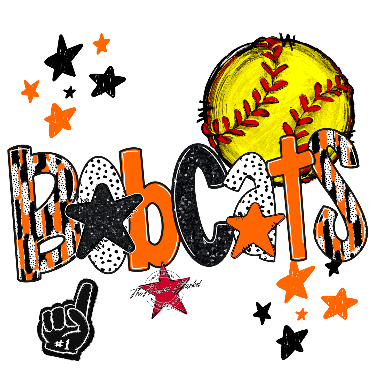 Bobcats Softball Scrape-Orange