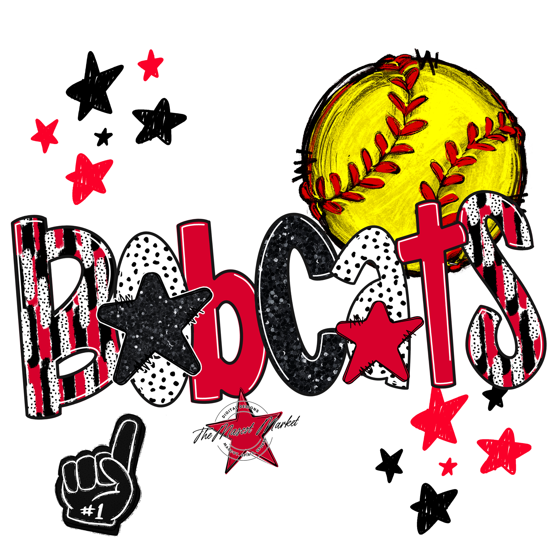 Bobcats Softball Scrape-Red